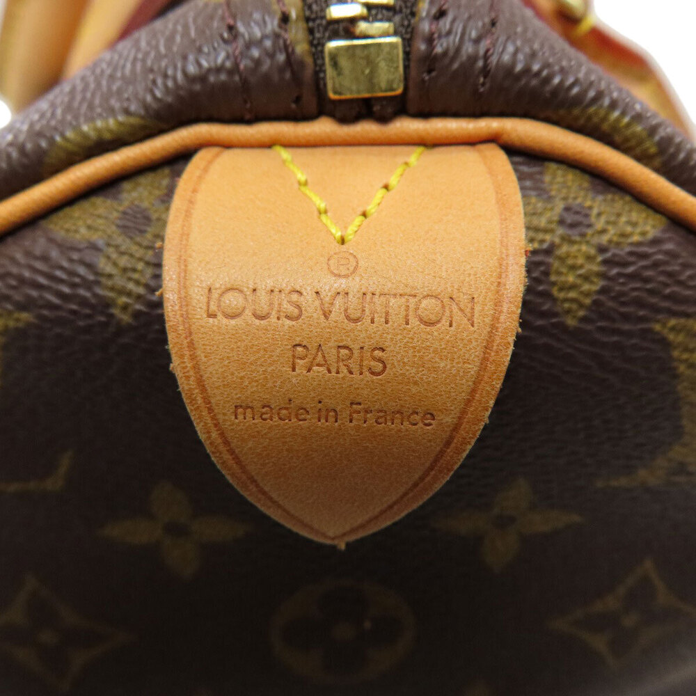 Louis Vuitton Speedy Top Handle Bag Monogram Canvas Black Brown